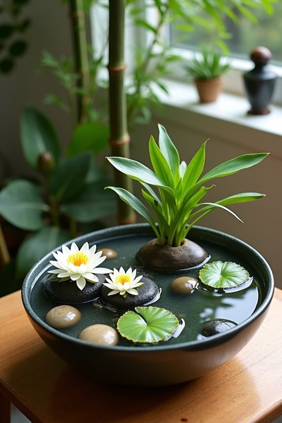 miniature aquatic plant display