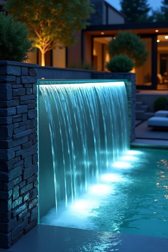modern glass water feature