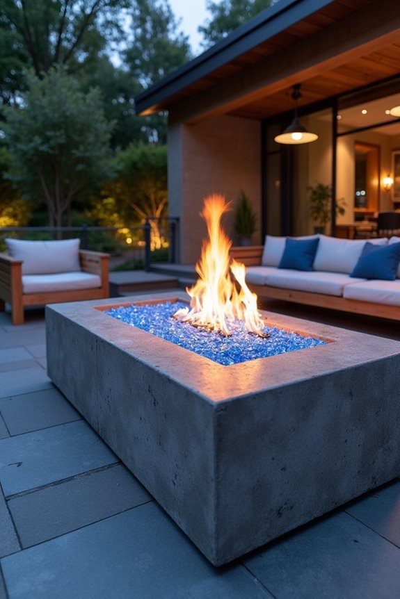 modern minimalist fire feature