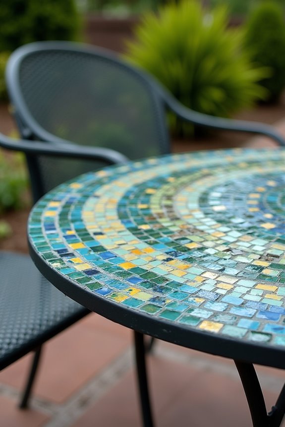 mosaic tabletops using tiles