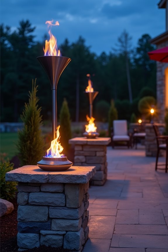 outdoor ambiance with flames