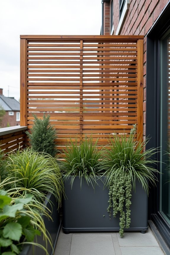 planters integrated into privacy screens