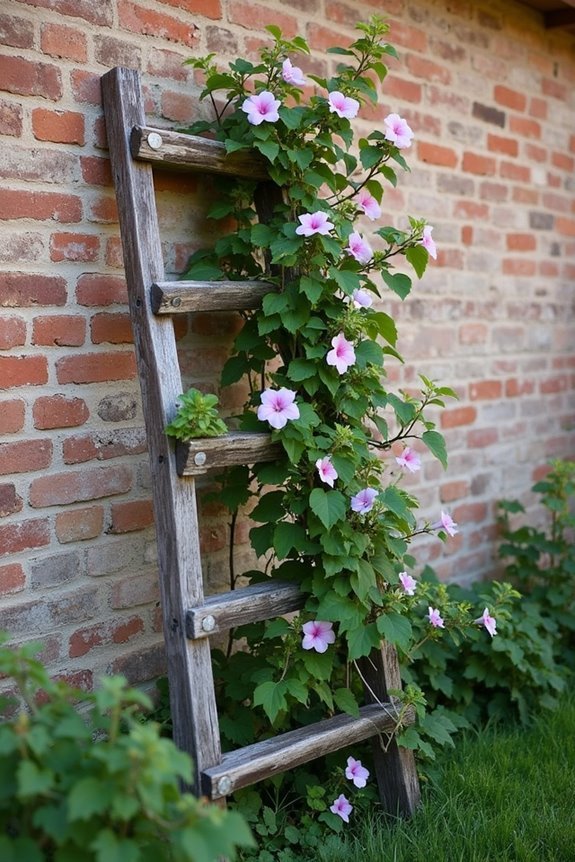 repurposed ladder for plants
