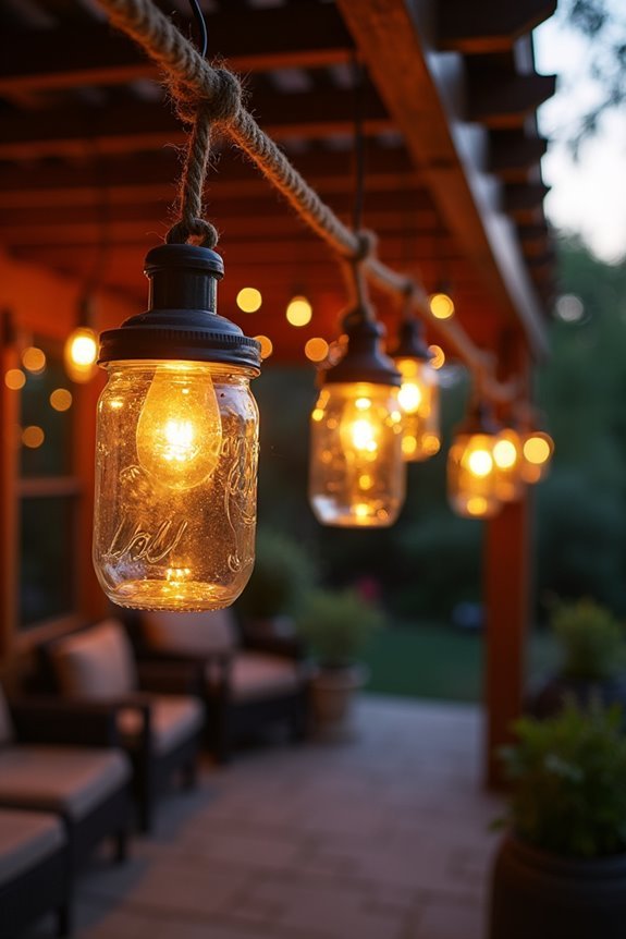 rustic hanging jar lights