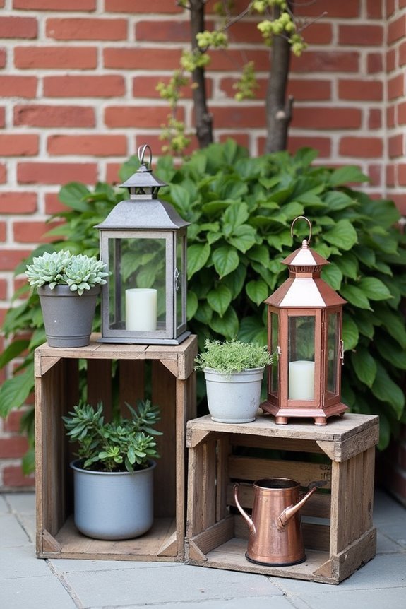 rustic wooden crate tables