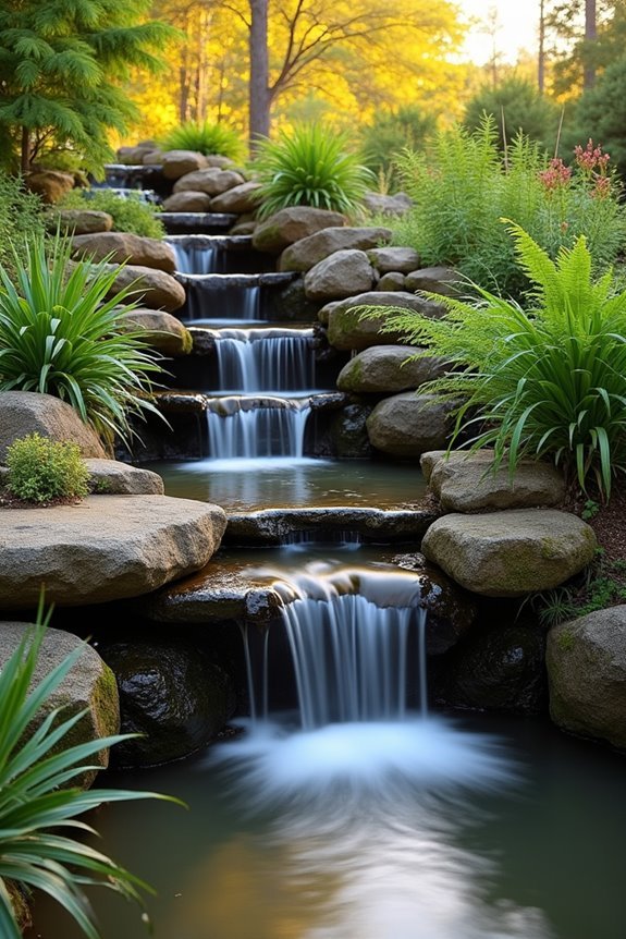 scenic natural stone waterfall