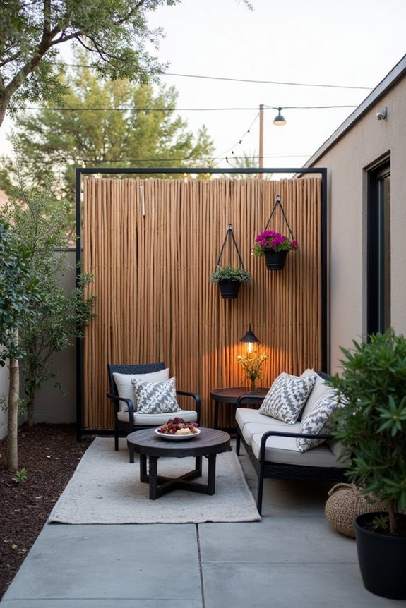 separate outdoor living spaces