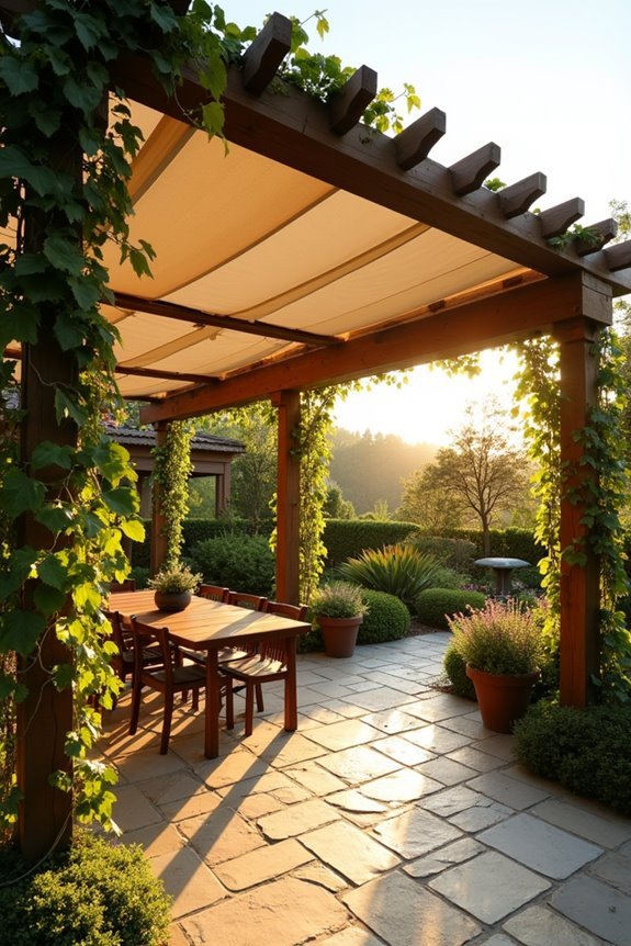 shaded outdoor living space
