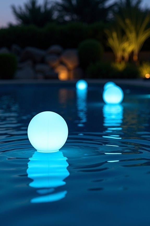 solar powered floating pool lights