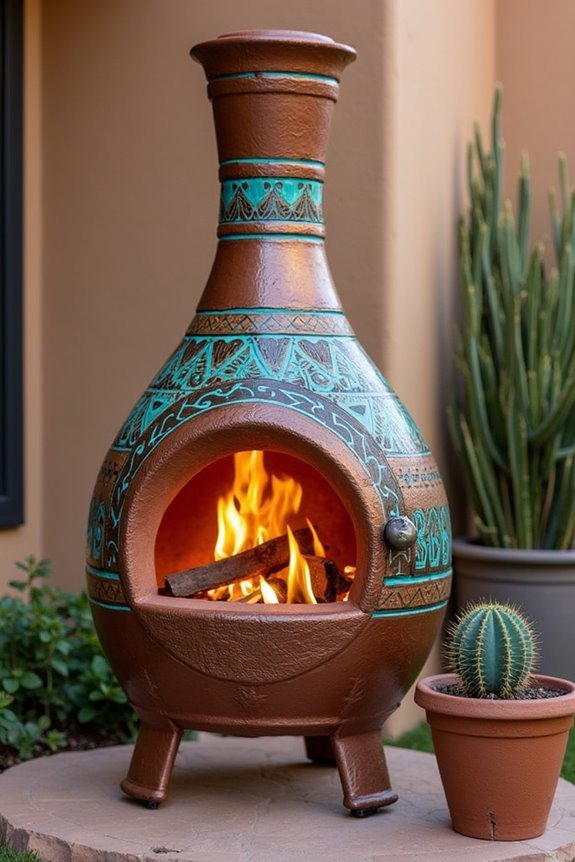 southwestern style outdoor fireplace