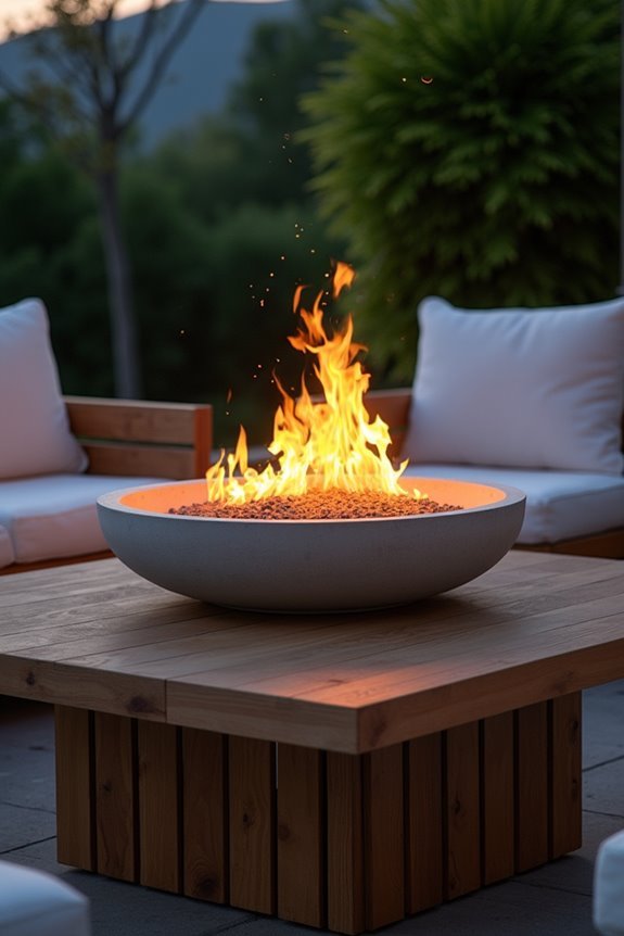 stylish outdoor fire feature