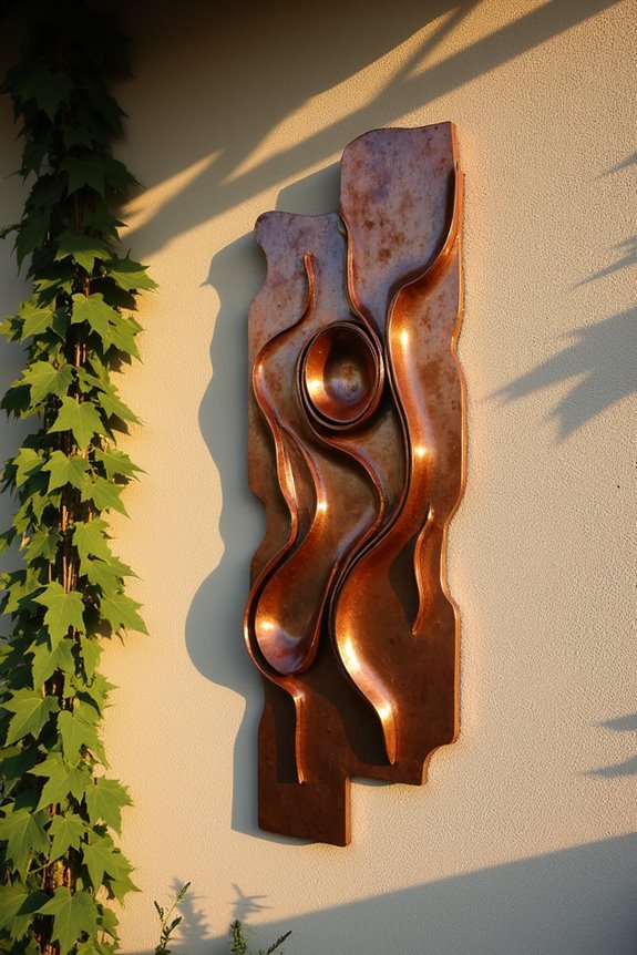 suspended artistic metalwork creations