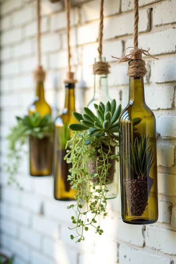 sustainable glass bottle gardening
