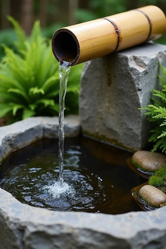 tranquil bamboo water feature