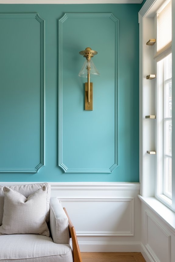 turquoise walls and details