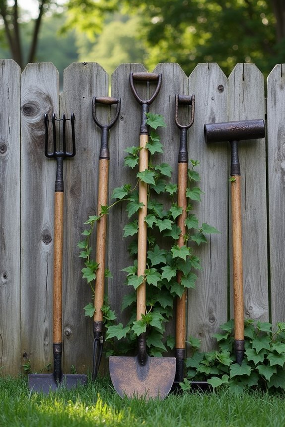 upcycled gardening implements collection
