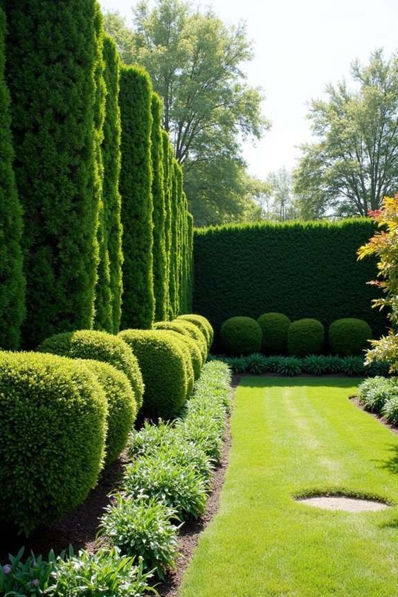 varied height hedge layers