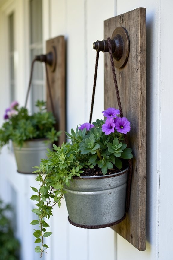 vertical gardening with baskets
