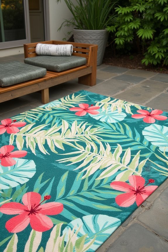 vibrant beach themed floor coverings