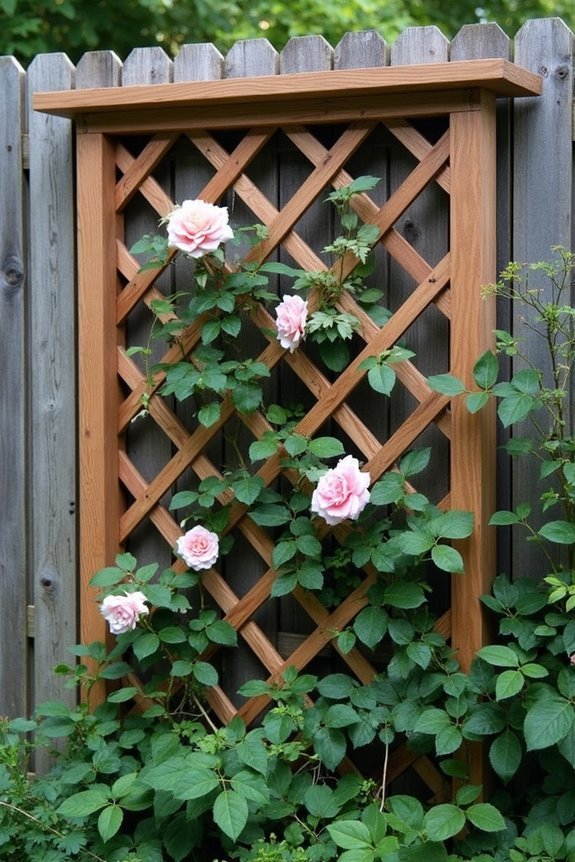 wooden lattice garden trellis