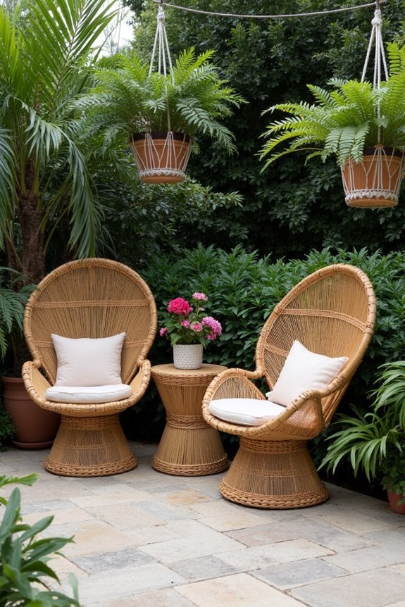 woven furniture adds warmth
