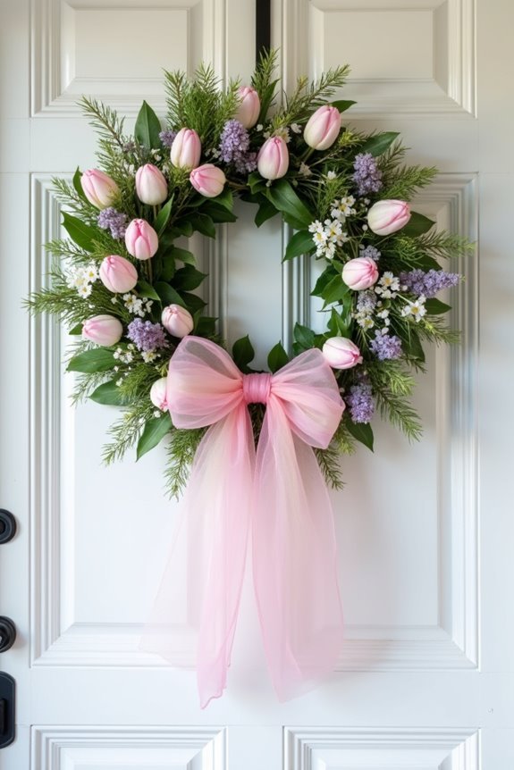 blooming pastel easter wreath