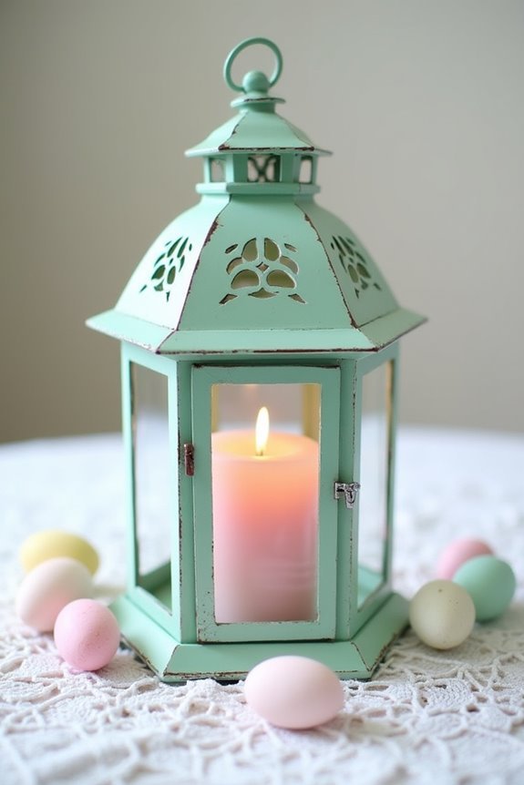 charming pastel metal lanterns