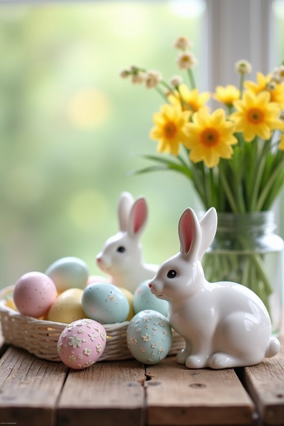 easter bunny and egg decorations