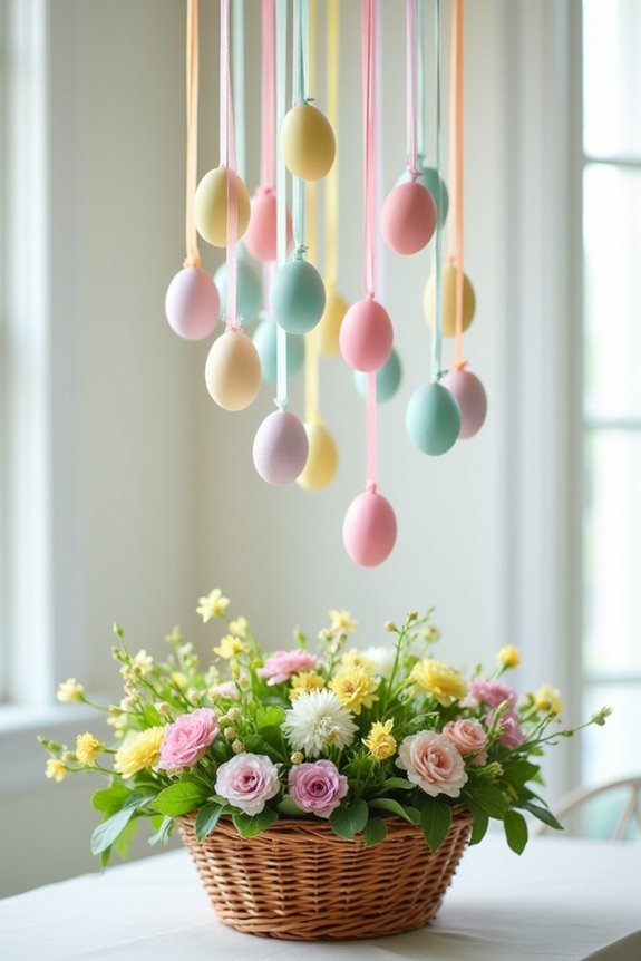 easter egg basket chandelier