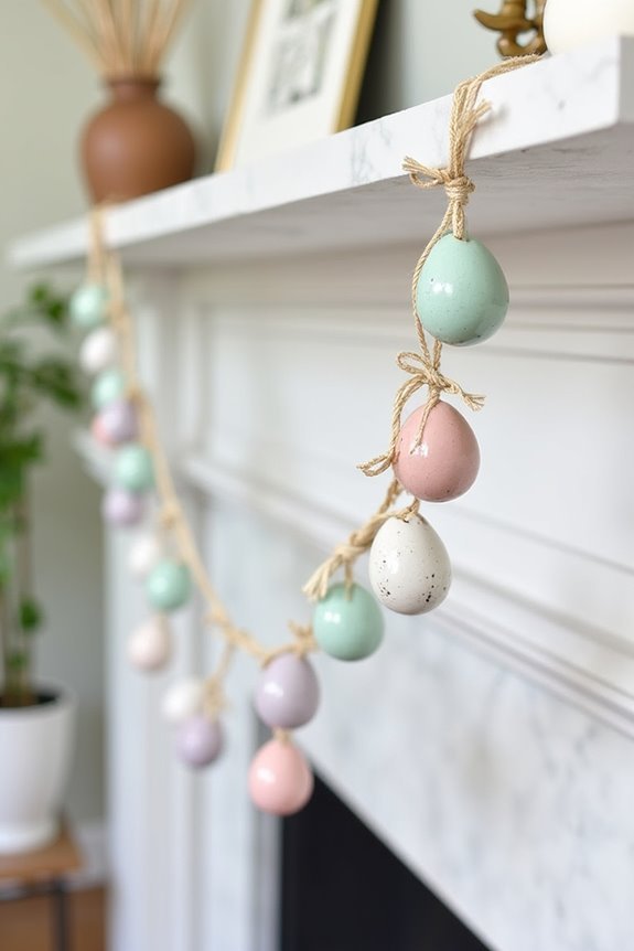 handcrafted ceramic egg garland