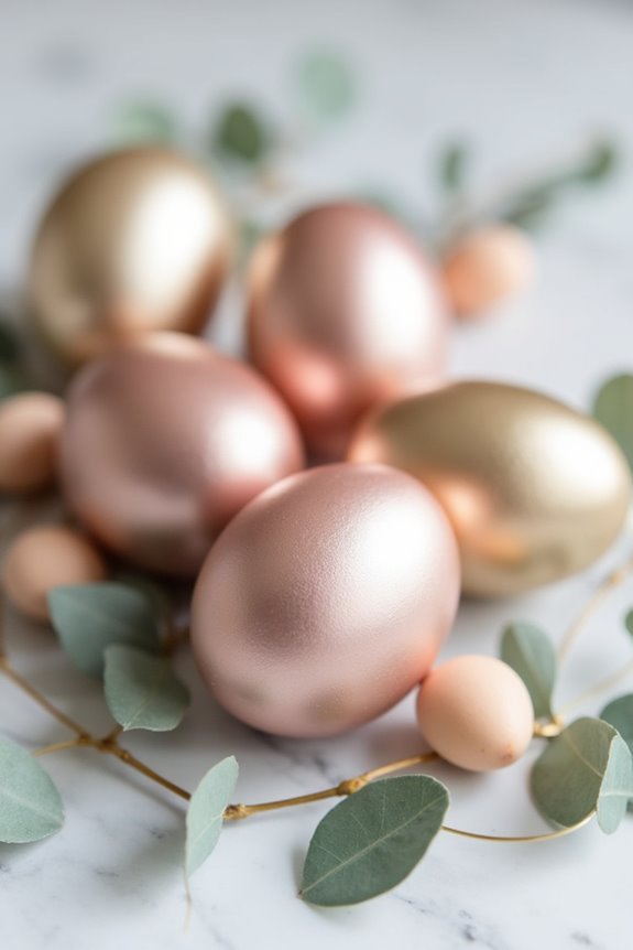 metallic pastels for easter decor