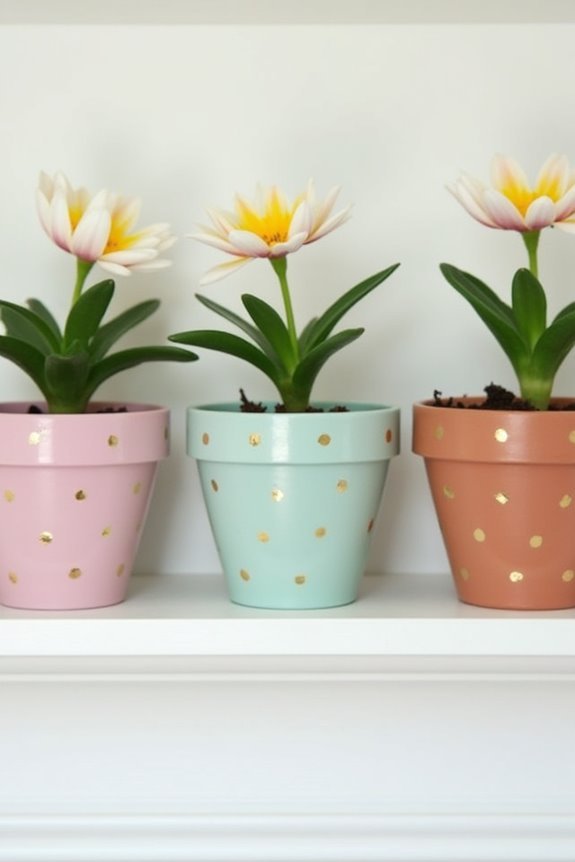 painted easter terra cotta planters