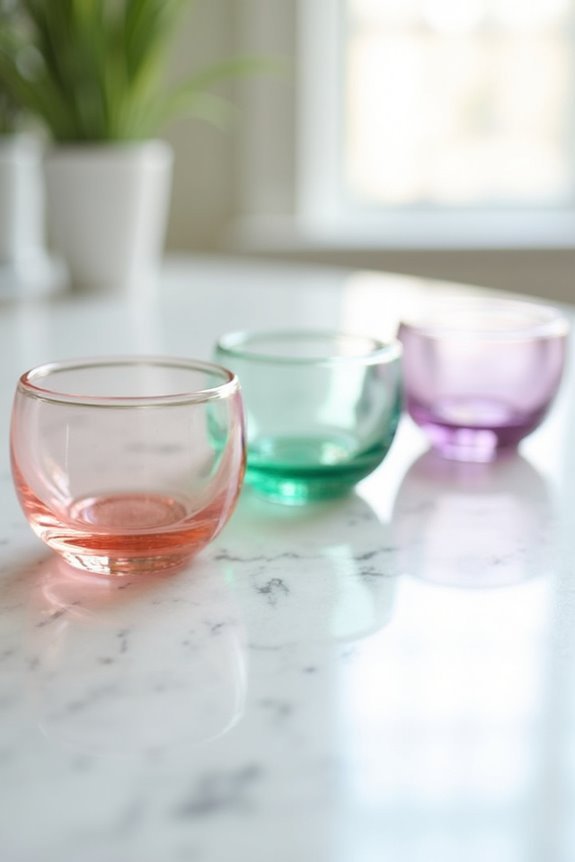 pastel glass candleholder decor
