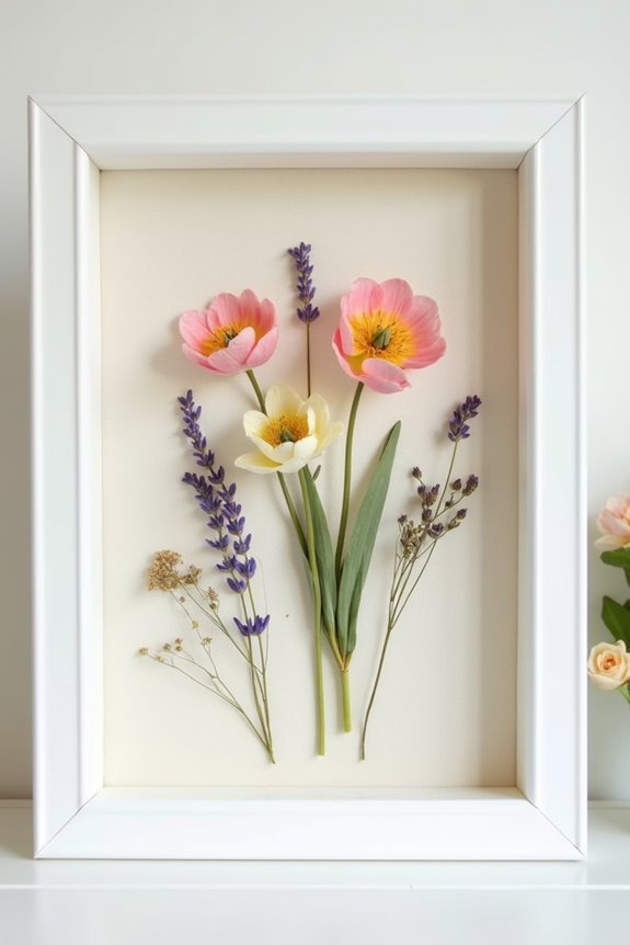 pressed flower art display