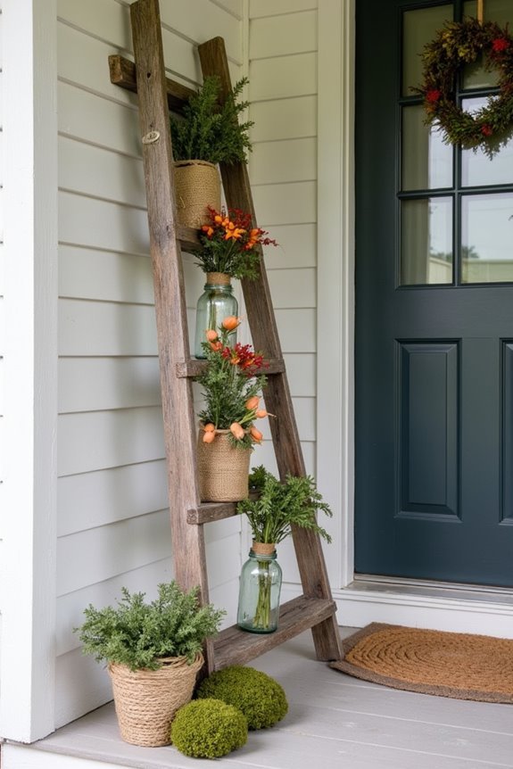 rustic carrot porch display