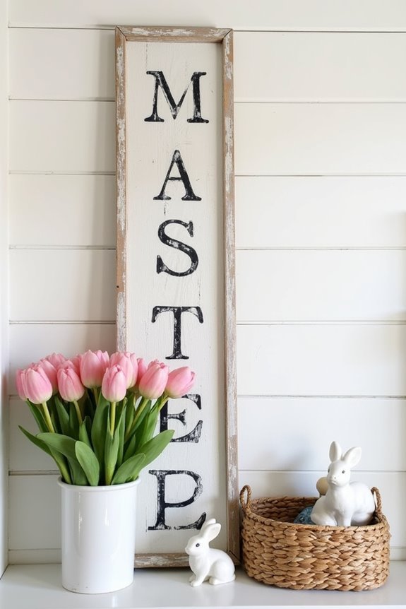 rustic spring themed wooden signs
