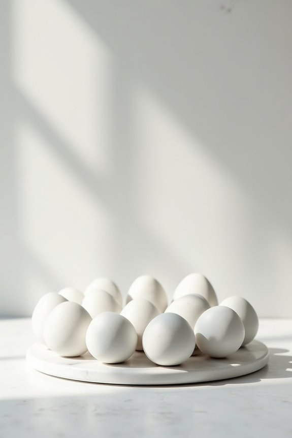 sophisticated monochromatic egg display