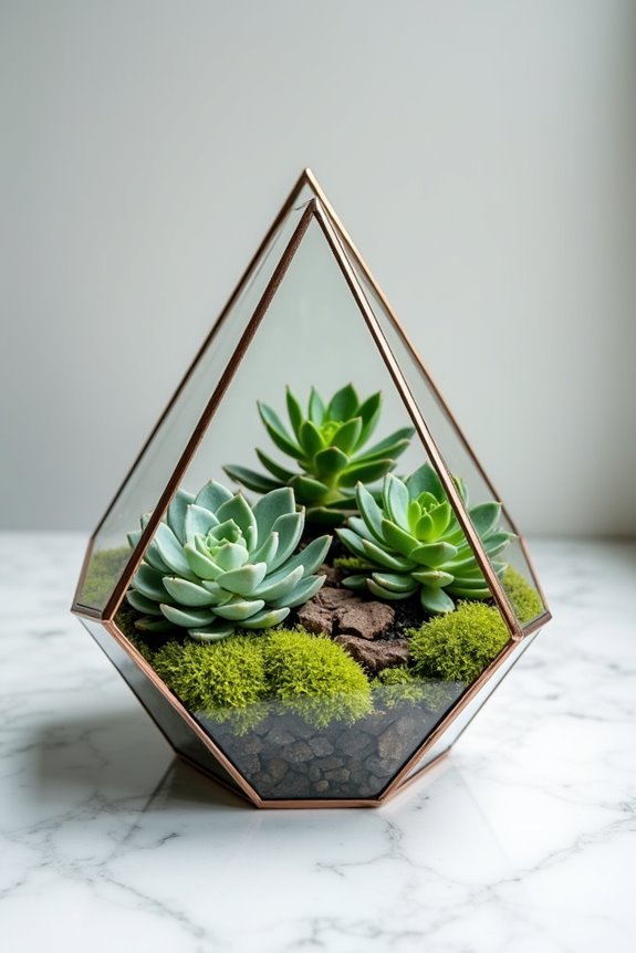 succulent and moss arrangement