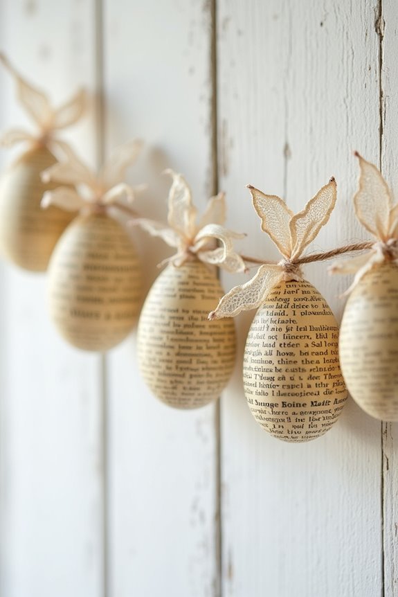 vintage book page garland