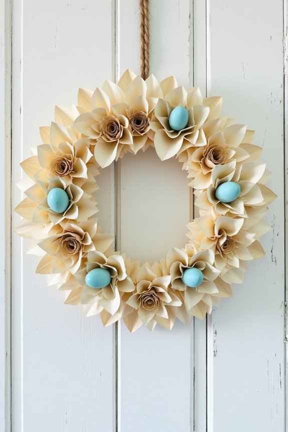 vintage book page wreath