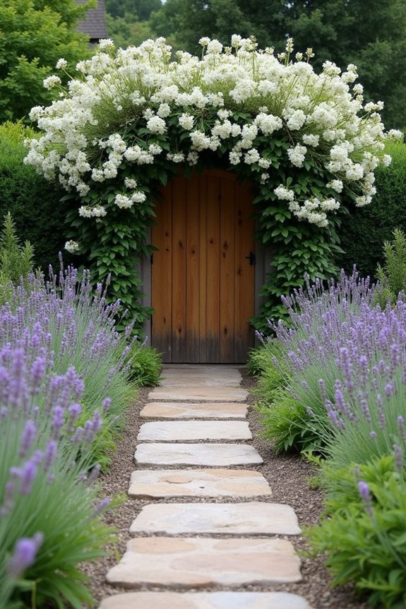 aromatic herb garden pathways