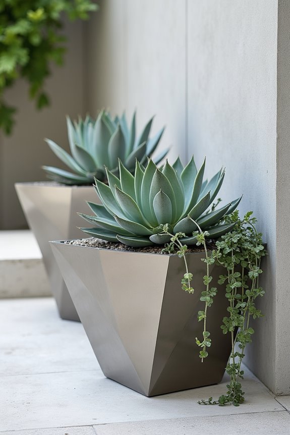 bold artistic metal planters