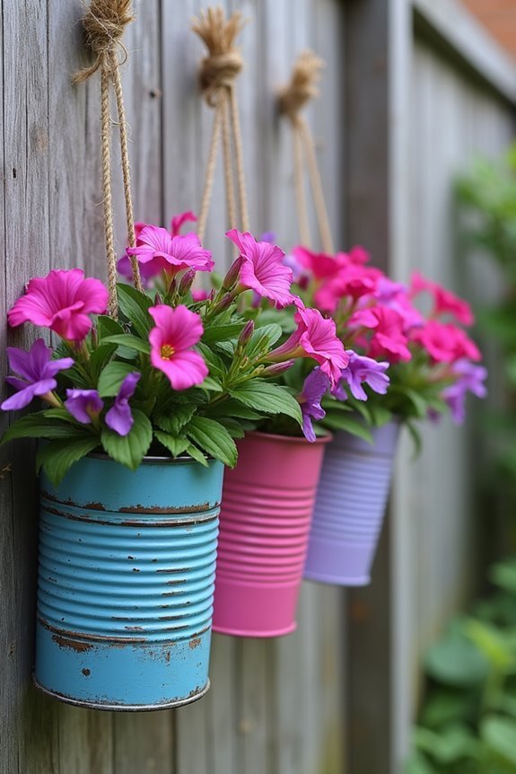 colorful sustainable tin planters