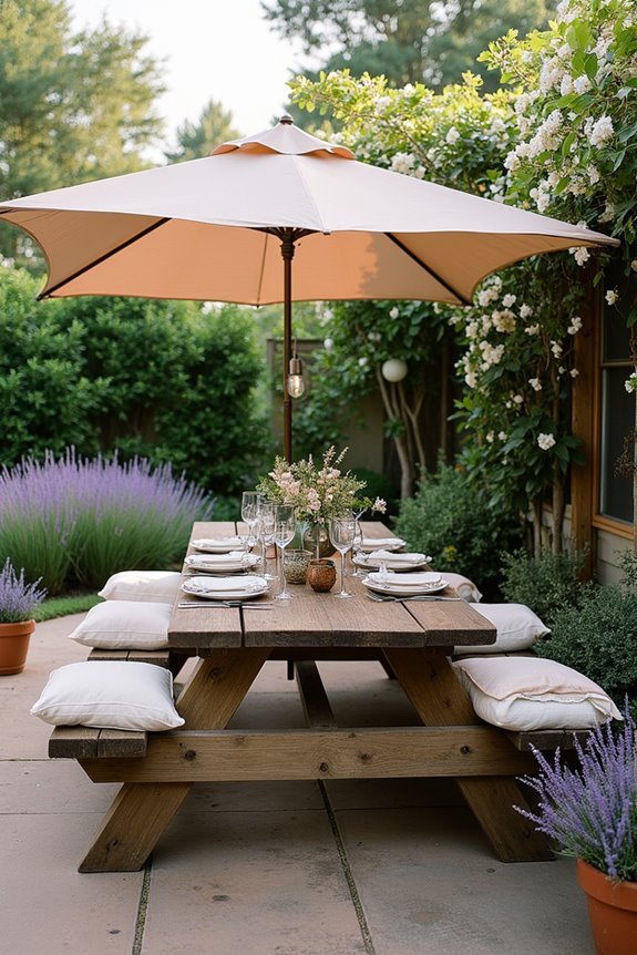 comfortable picnic table enhancements