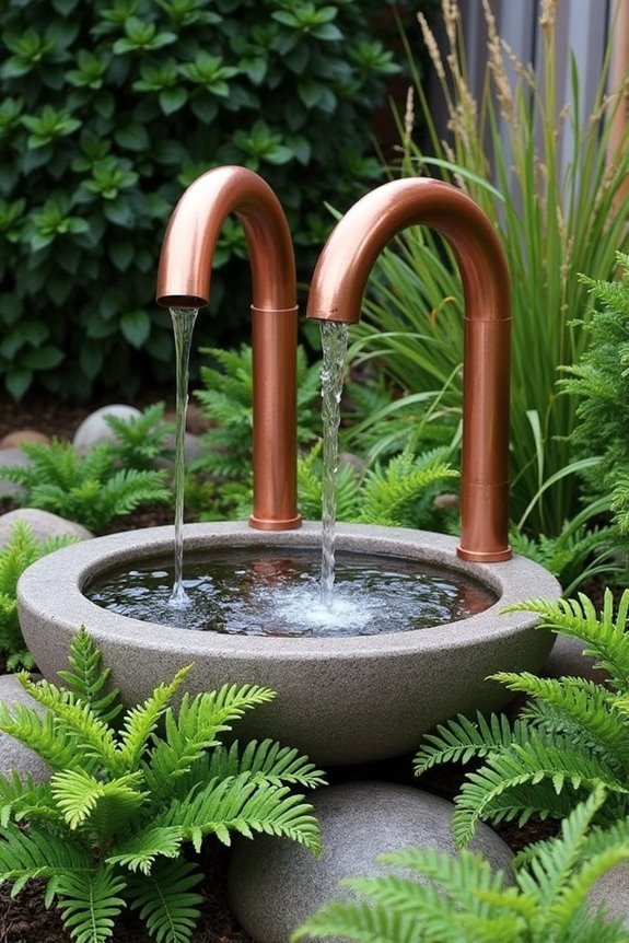 copper pipe water features