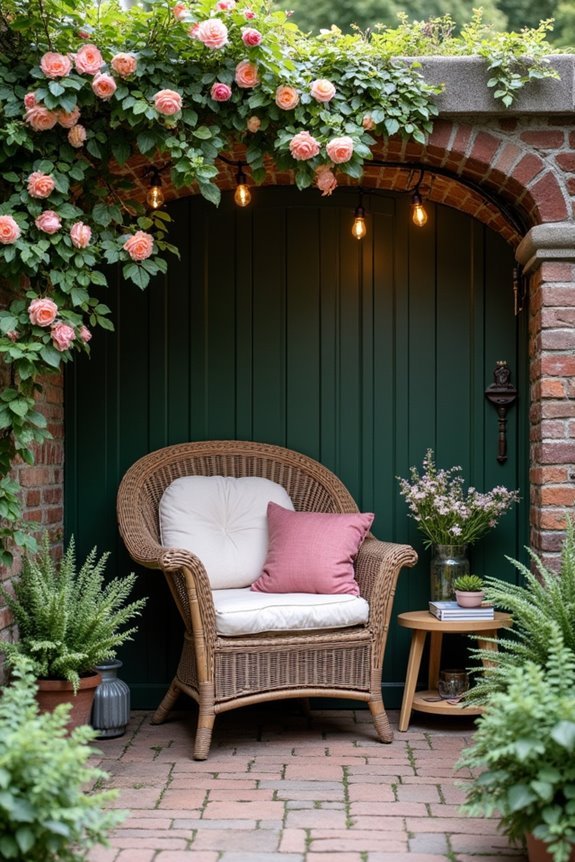 cozy garden reading nook
