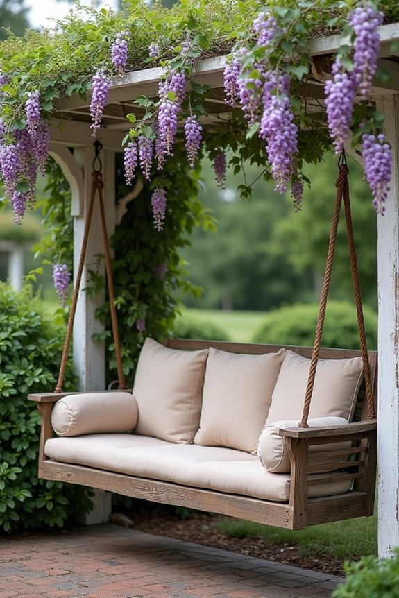 cozy swing bench retreat