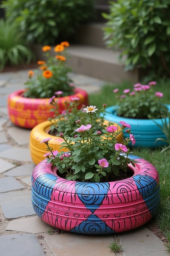 creative eco friendly tire planters
