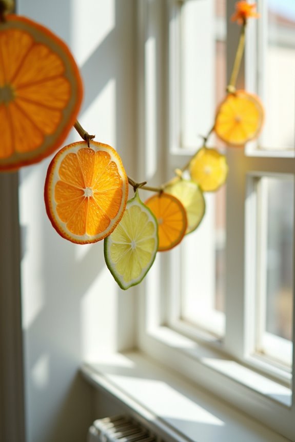 diy citrus window garlands