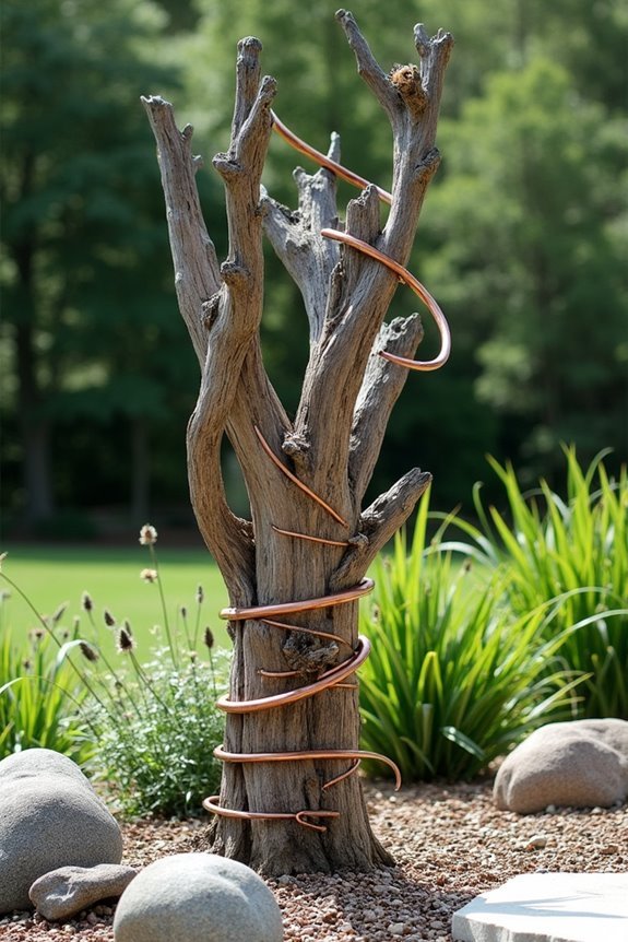 driftwood metal garden sculptures